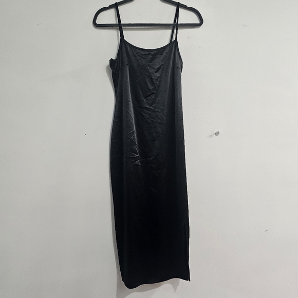 NEW with tags black slip dress large leg slit Mia Rose - Picture 2 of 8